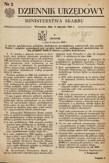 Dziennik Urzędowy Ministerstwa Skarbu. 1948, nr 2