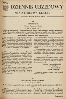 Dziennik Urzędowy Ministerstwa Skarbu. 1948, nr 5