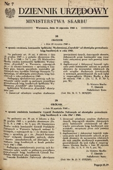 Dziennik Urzędowy Ministerstwa Skarbu. 1948, nr 7
