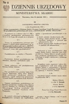 Dziennik Urzędowy Ministerstwa Skarbu. 1948, nr 8
