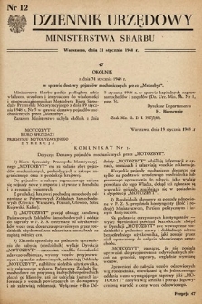 Dziennik Urzędowy Ministerstwa Skarbu. 1948, nr 12