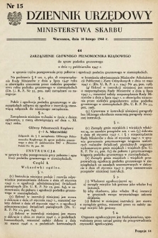 Dziennik Urzędowy Ministerstwa Skarbu. 1948, nr 15
