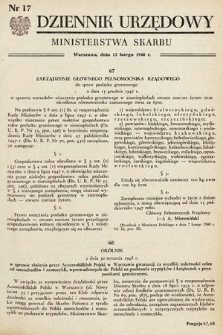 Dziennik Urzędowy Ministerstwa Skarbu. 1948, nr 17