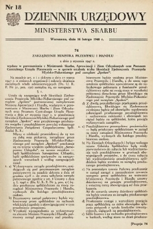 Dziennik Urzędowy Ministerstwa Skarbu. 1948, nr 18