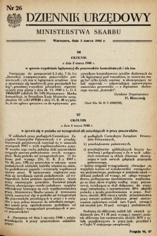 Dziennik Urzędowy Ministerstwa Skarbu. 1948, nr 26