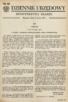 Dziennik Urzędowy Ministerstwa Skarbu. 1948, nr 28