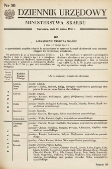 Dziennik Urzędowy Ministerstwa Skarbu. 1948, nr 30