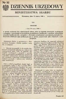 Dziennik Urzędowy Ministerstwa Skarbu. 1948, nr 32