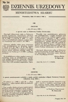 Dziennik Urzędowy Ministerstwa Skarbu. 1948, nr 34