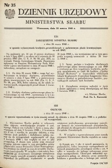 Dziennik Urzędowy Ministerstwa Skarbu. 1948, nr 35