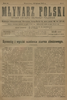 Młynarz Polski : organ Związku Młynarzy Polskich. R.7, 1925, № 4