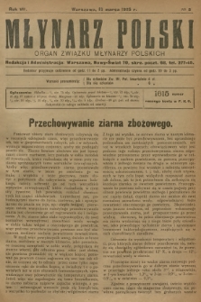 Młynarz Polski : organ Związku Młynarzy Polskich. R.7, 1925, № 5