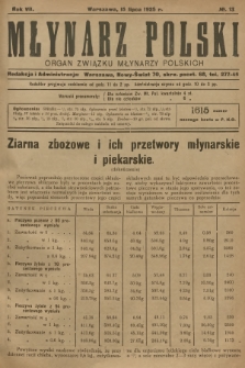 Młynarz Polski : organ Związku Młynarzy Polskich. R.7, 1925, № 13