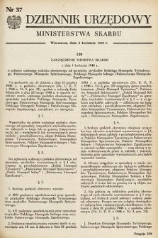 Dziennik Urzędowy Ministerstwa Skarbu. 1948, nr 37