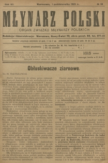 Młynarz Polski : organ Związku Młynarzy Polskich. R.7, 1925, № 18