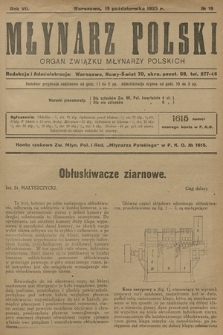 Młynarz Polski : organ Związku Młynarzy Polskich. R.7, 1925, № 19