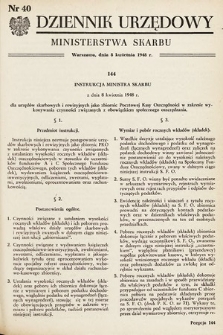 Dziennik Urzędowy Ministerstwa Skarbu. 1948, nr 40