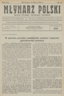 Młynarz Polski : organ Związku Młynarzy Polskich. R.12, 1930, nr 14
