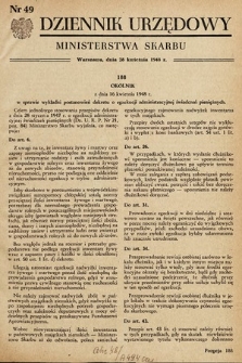 Dziennik Urzędowy Ministerstwa Skarbu. 1948, nr 49