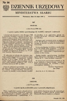 Dziennik Urzędowy Ministerstwa Skarbu. 1948, nr 56