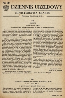 Dziennik Urzędowy Ministerstwa Skarbu. 1948, nr 60