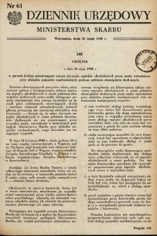 Dziennik Urzędowy Ministerstwa Skarbu. 1948, nr 61
