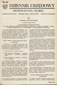 Dziennik Urzędowy Ministerstwa Skarbu. 1948, nr 63