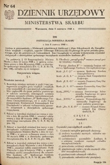 Dziennik Urzędowy Ministerstwa Skarbu. 1948, nr 64