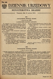 Dziennik Urzędowy Ministerstwa Skarbu. 1948, nr 66