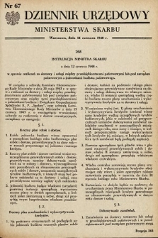 Dziennik Urzędowy Ministerstwa Skarbu. 1948, nr 67