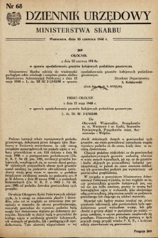 Dziennik Urzędowy Ministerstwa Skarbu. 1948, nr 68