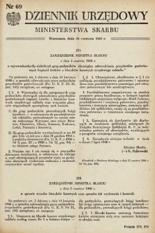 Dziennik Urzędowy Ministerstwa Skarbu. 1948, nr 69