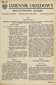 Dziennik Urzędowy Ministerstwa Skarbu. 1948, nr 71