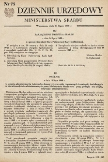 Dziennik Urzędowy Ministerstwa Skarbu. 1948, nr 75