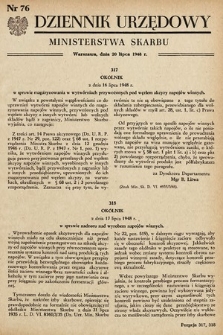 Dziennik Urzędowy Ministerstwa Skarbu. 1948, nr 76