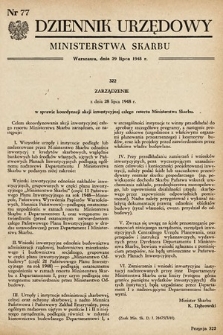 Dziennik Urzędowy Ministerstwa Skarbu. 1948, nr 77