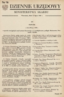 Dziennik Urzędowy Ministerstwa Skarbu. 1948, nr 78