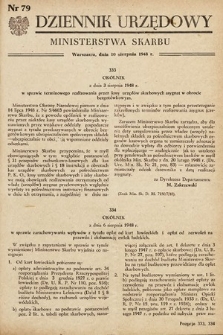 Dziennik Urzędowy Ministerstwa Skarbu. 1948, nr 79