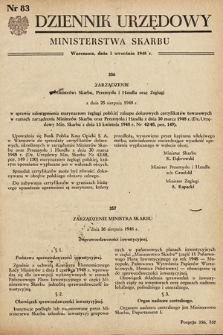 Dziennik Urzędowy Ministerstwa Skarbu. 1948, nr 83