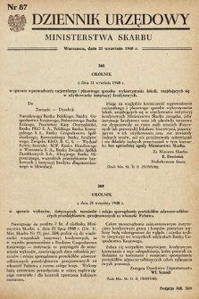 Dziennik Urzędowy Ministerstwa Skarbu. 1948, nr 87