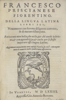 Della Lingva Latina Libri Sei