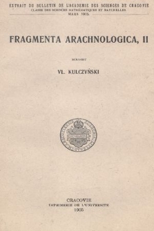 Fragmenta arachnologica. 2