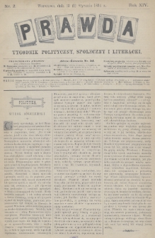 Prawda : tygodnik polityczny, społeczny i literacki. 1894, nr 2