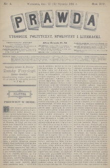 Prawda : tygodnik polityczny, społeczny i literacki. 1894, nr 4