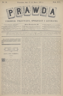 Prawda : tygodnik polityczny, społeczny i literacki. 1894, nr 11