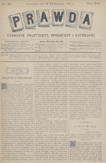 Prawda : tygodnik polityczny, społeczny i literacki. 1894, nr 16