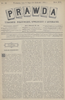 Prawda : tygodnik polityczny, społeczny i literacki. 1894, nr 19
