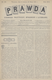 Prawda : tygodnik polityczny, społeczny i literacki. 1894, nr 23