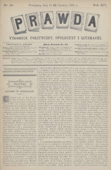 Prawda : tygodnik polityczny, społeczny i literacki. 1894, nr 24