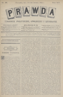 Prawda : tygodnik polityczny, społeczny i literacki. 1894, nr 26